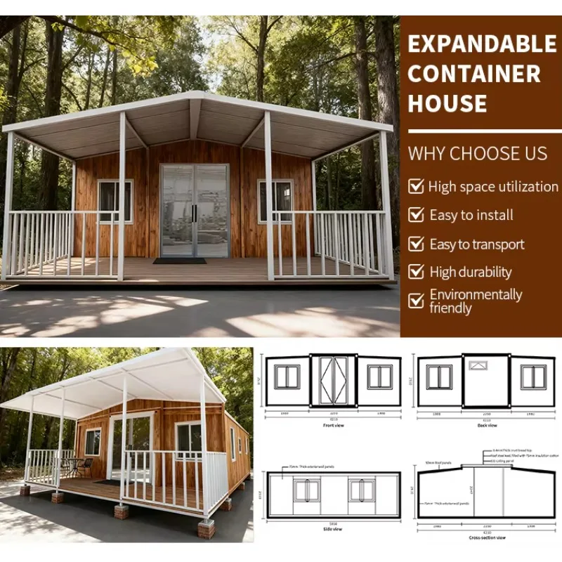 Deluxe Folding Room Standard 2/3 Bedrooms 20ft 40ft Foldable Folding Prefab Home Expandable Container House for Sale