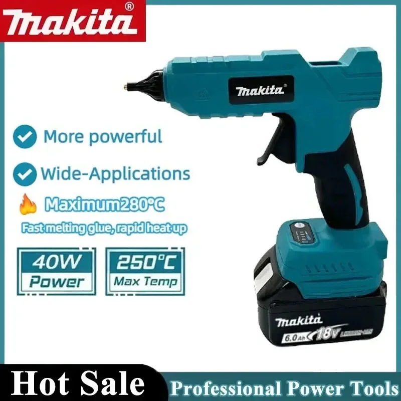 

Беспроводной электрический ручной клеевой пистолет Makita для ремонта и DIY, термопистолет для сварки, с насадкой против ожогов, для аккумулятора 20В