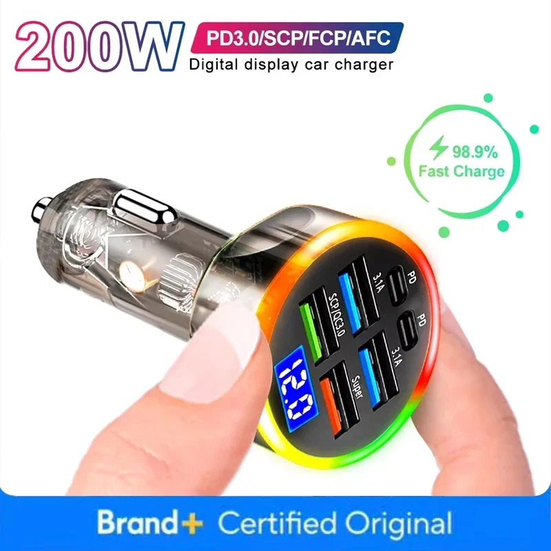 USB C Car Charger QC3.0 Fast Charging Car Phone Charger for Phone Samsung Xiaomi Quick Charge Car Cigarette Lighter