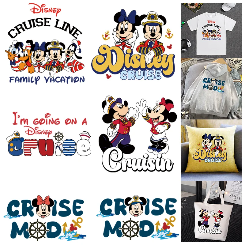 2024 Disney Cruise Mickey Mouse applicazioni di stiratura per toppe di abbigliamento modello di stampa fai da te adesivi per trasferimenti di calore