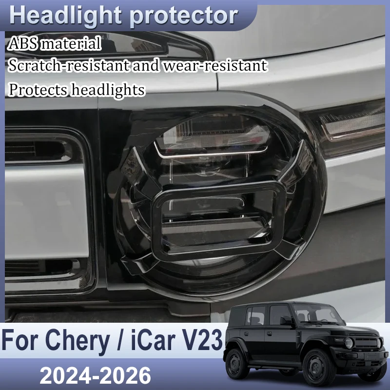 

Car Headlight Cover For Chery iCar V23 Accessories 2024 2025 2026 Headlamp Protect Frame Stickers Auto Exterior Parts Decoration