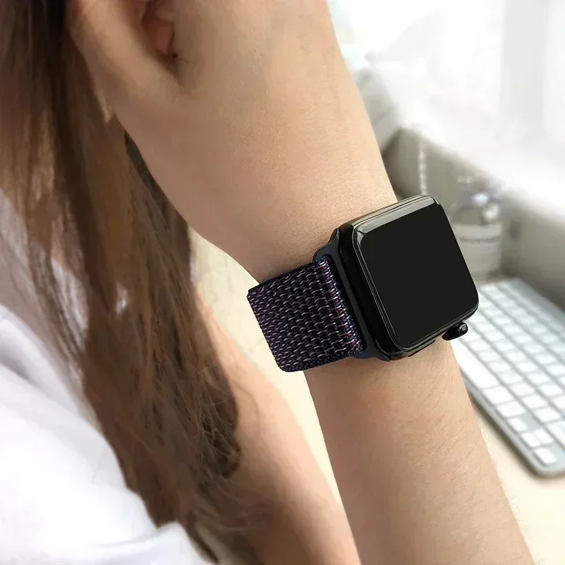 Nylon Strap for Apple Watch 10 42 46mm Ultra2 Serie 9 8 7 SE 6 5 3 49mm 45mm 44mm Bracelet for IWatch 42MM 41MM 40mm 38 Correa image 5