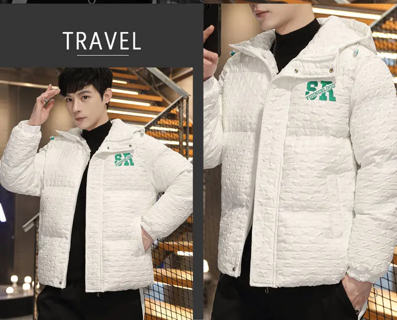 Winter Trendy Parkas Cotton-padded Coats Jacket Men Parkas Outdoor Hooded Coat Casual Windbreaker Thick Warm Coat