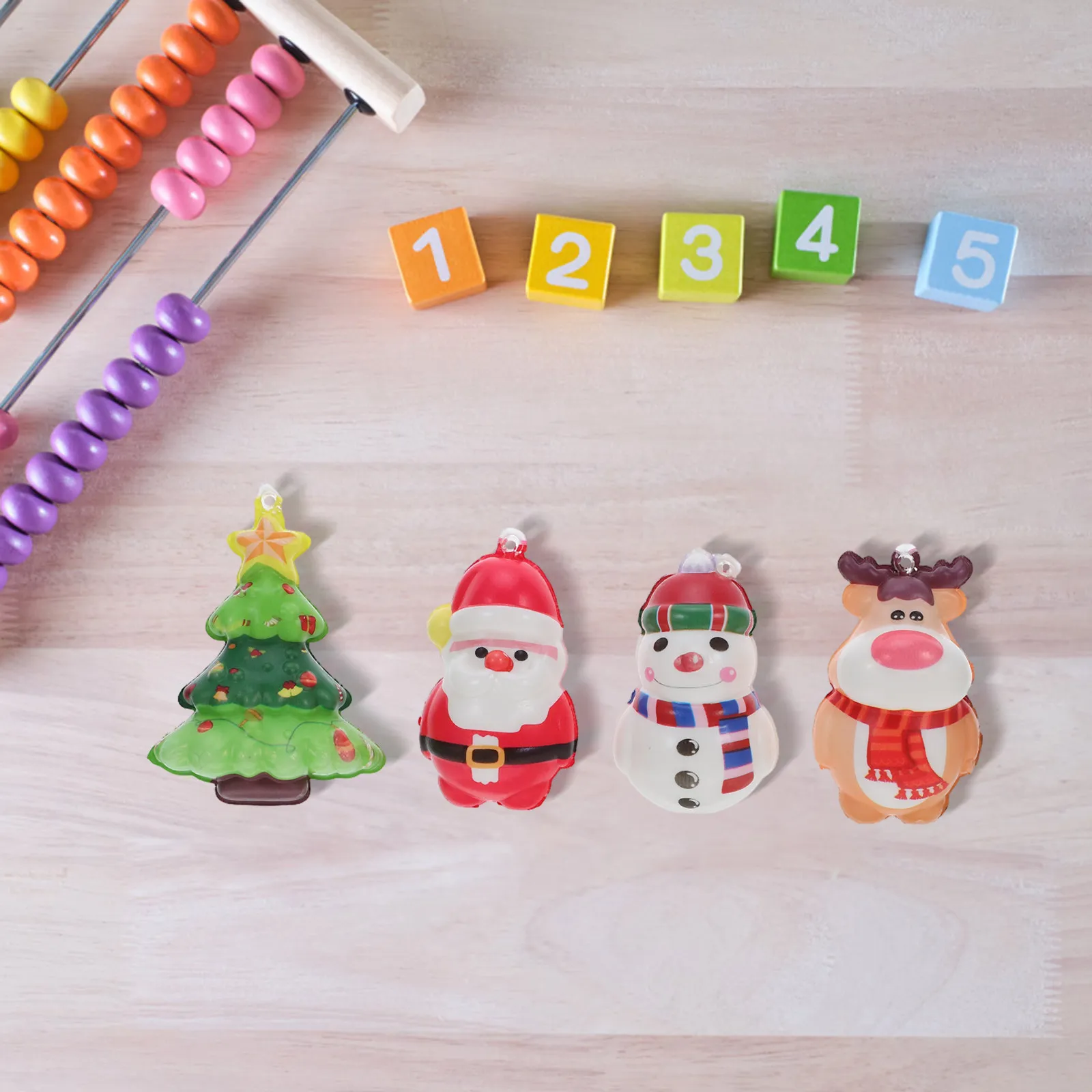 12Pcs Christmas Tree Stress Relief PU Slow Rebound Squeeze Desktop Ornament Holiday Party Favor Office Stress Relief Toys