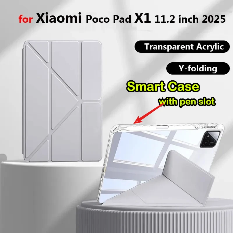 

Transparent Acrylic Tablet Case for Xiaomi Poco Pad M1 12.1" X1 2025 Pad 8 Pro 11.2" Pad 2 Pro SE 11 Redmi K Pad Mini 8.8" Cover