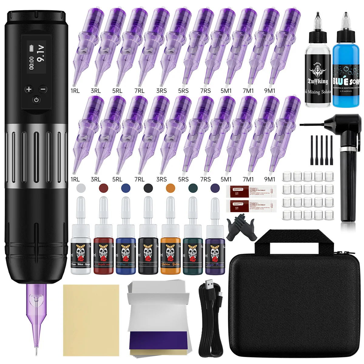 Beginner Tattoo Set Professional Tattoo Cutting Needle Complete Tattoo Tool Equipment