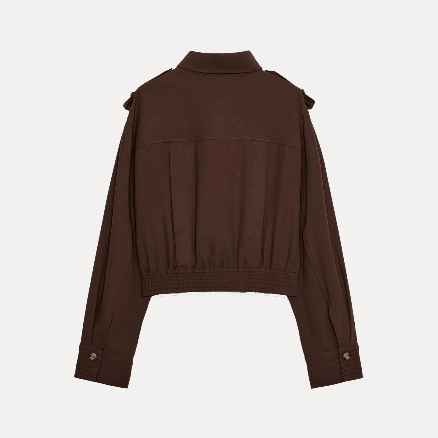 

Z Women's Casual Faion irt oulder Strap Decor 2025 New Sle Autumn Long Sve Flip Collar Stand Fit Ladies Bl...