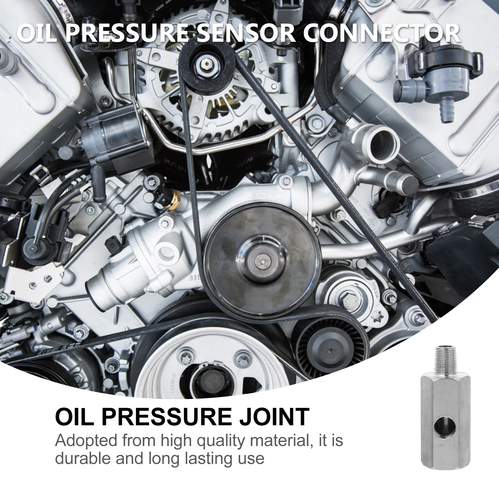 

2 Pcs Oil Pressure Gauge Adapter Turbine Transducer Connector Stainless Steel