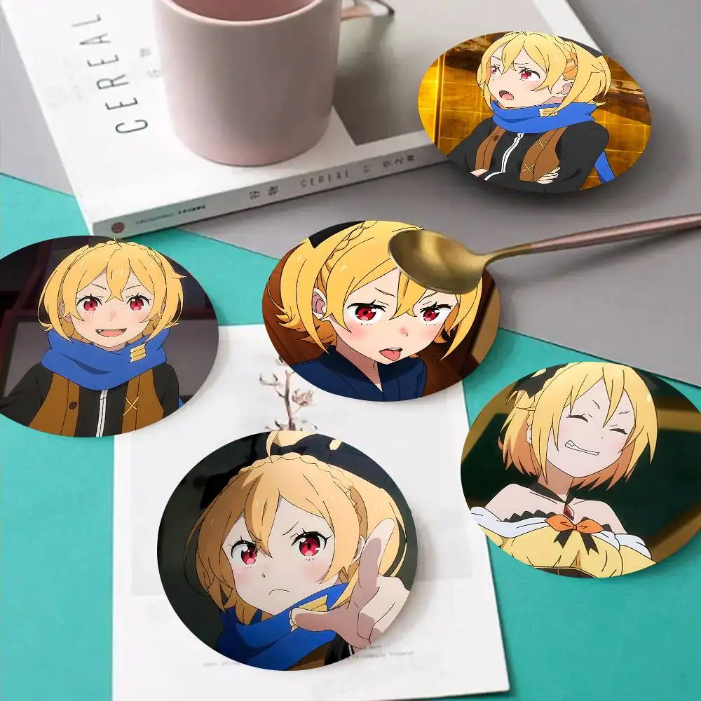 1pc Felt Anime Characters Wooden Coaster Colour Printing Cup Mat Home Desk Decoration Gifts