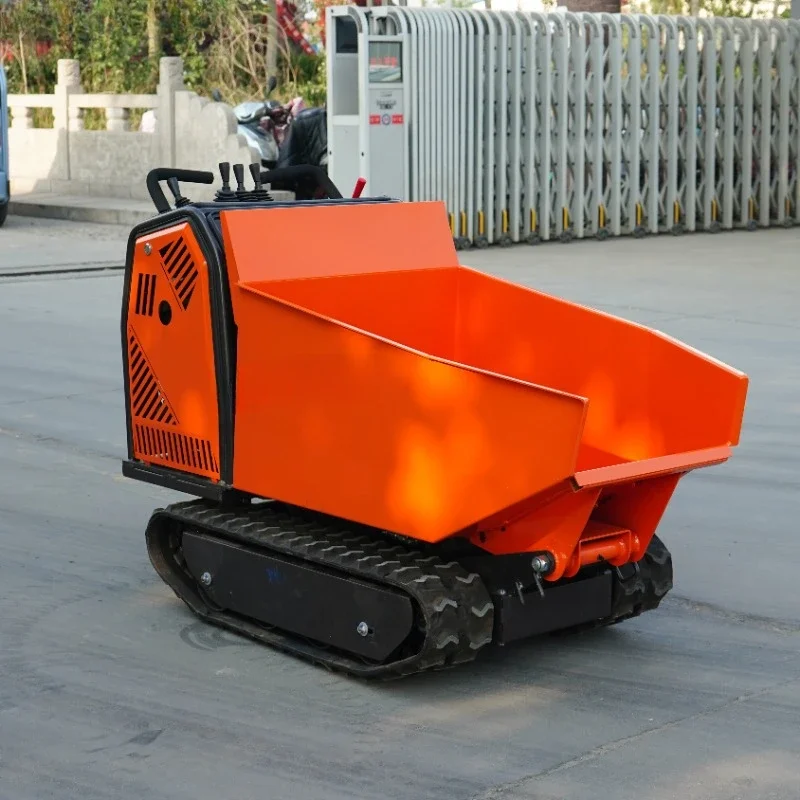 Customized Hydraulic Tip Track Dumper 500kg Load Capacity Gas power Wheelbarrow