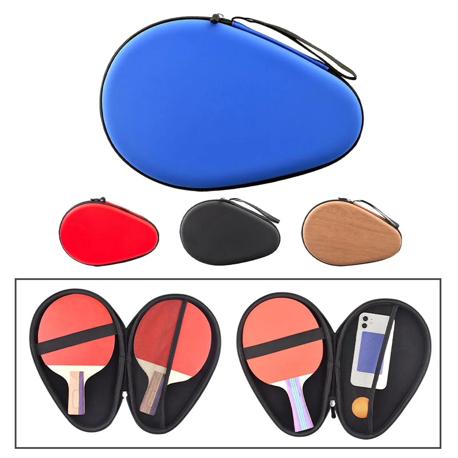 Portable Table Tennis Racket Case Waterproof with Zipper Durable Reusable