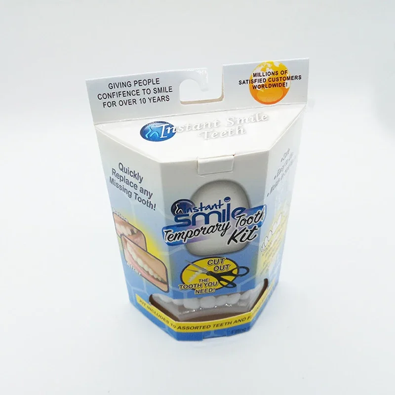 Sombra Natural folheado superior para os dentes branqueamento, sorriso instantâneo Comfort Fit flexível, 3 chaves e adesivos