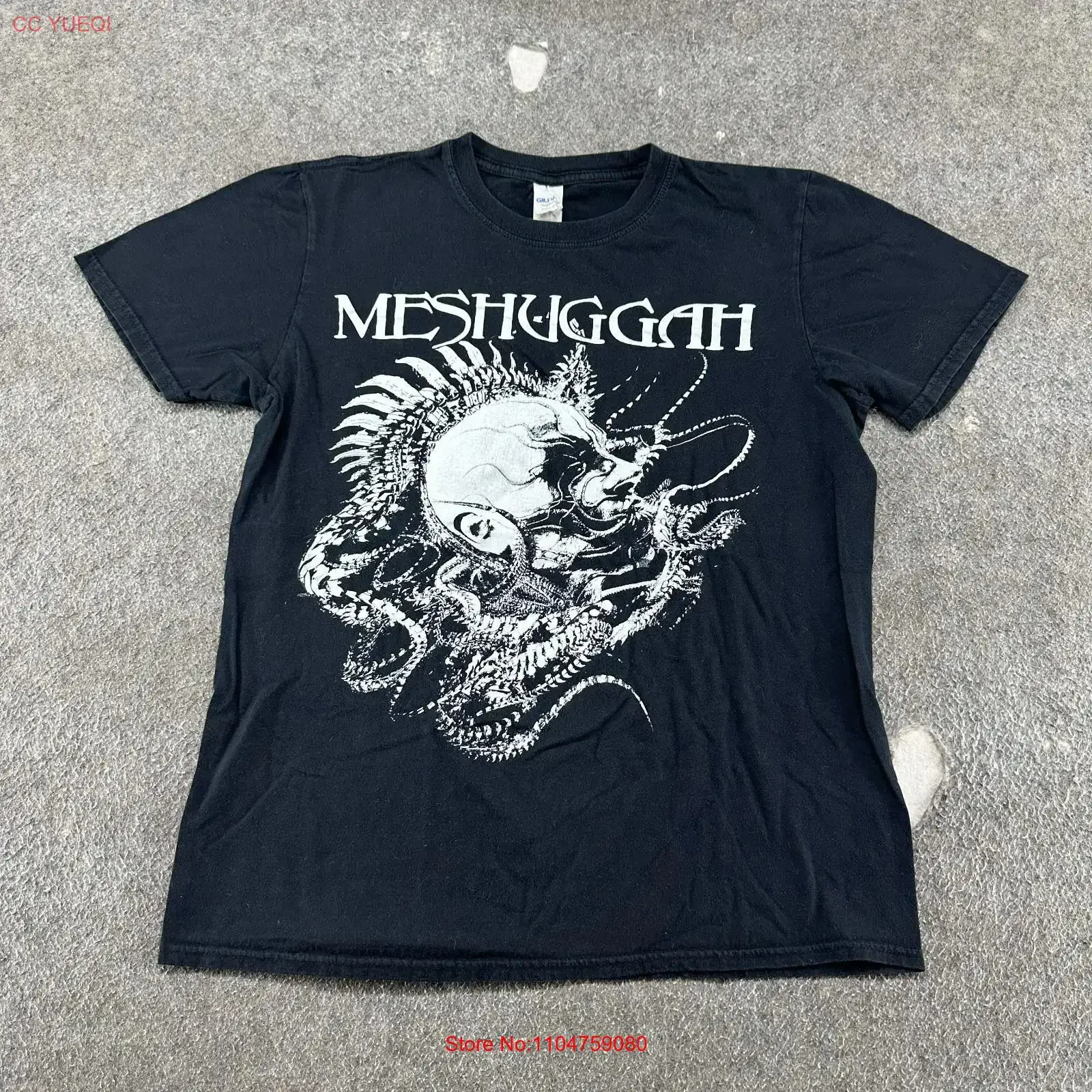 Meshuggah T Shirt Mens M Black  Spine Head Band vintage Washed homme Soft fashion Top For Everyday Wear streetwear Versatile