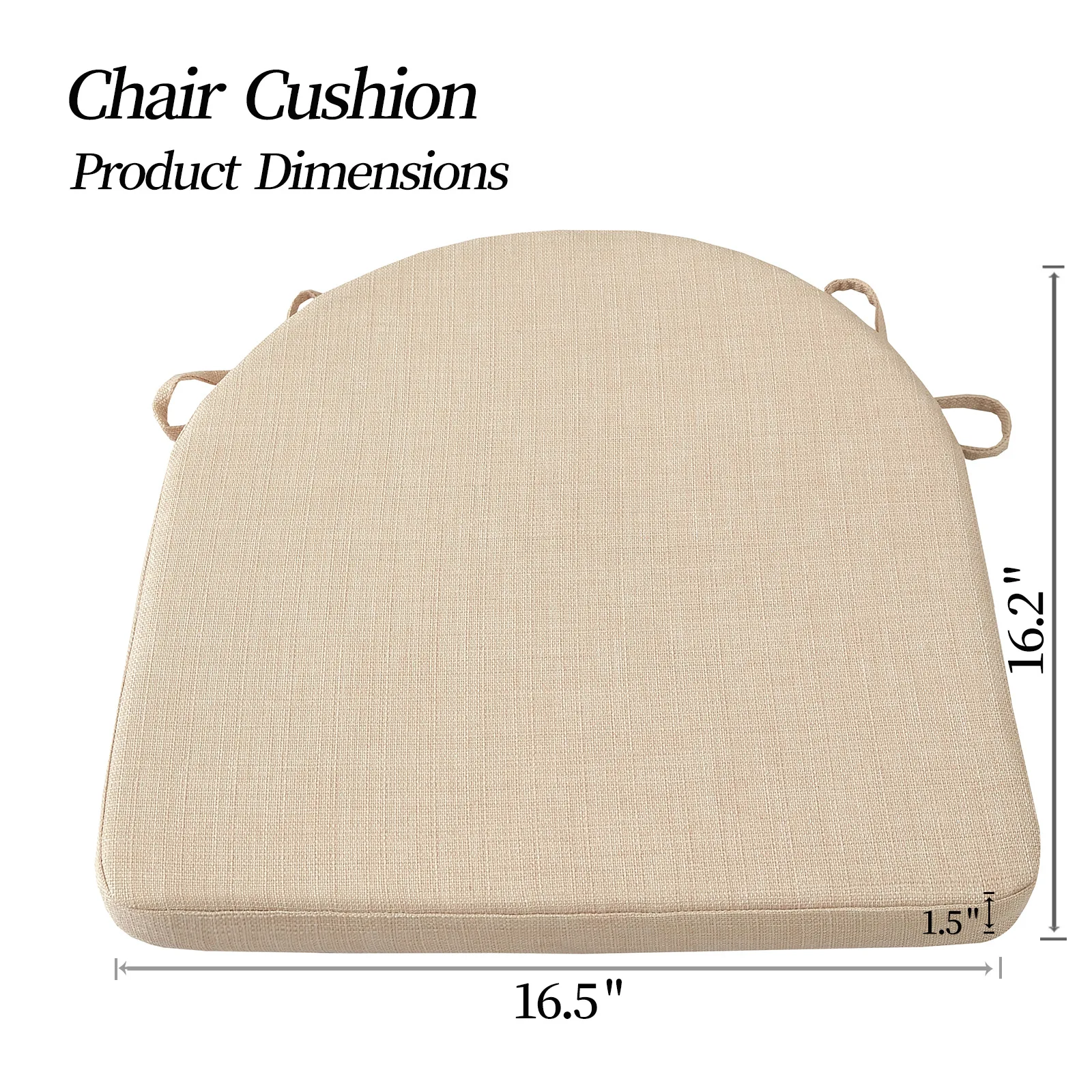 

U-образная удобная подушка для обеденного стула, подушки для обеденного стула в помещении с завязками, нескользящие подушечки для стульев, утолщенные 16,5x16,2 дюйма