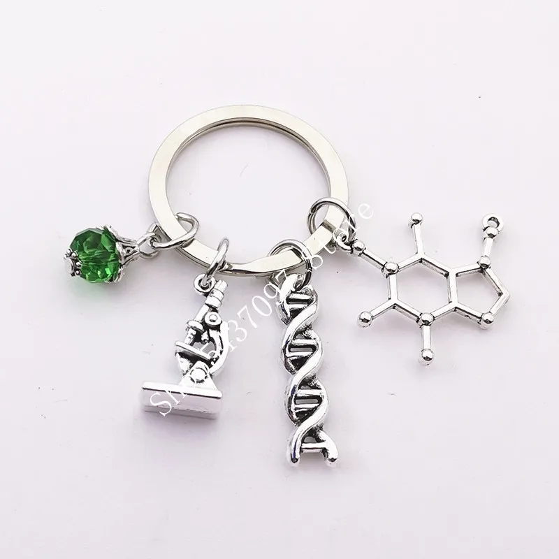 NEW Science Jewelry Microscopes DNA Doctor Pendants Neuron Key Chains Anatomy Neurology Biology Key Ring Gift