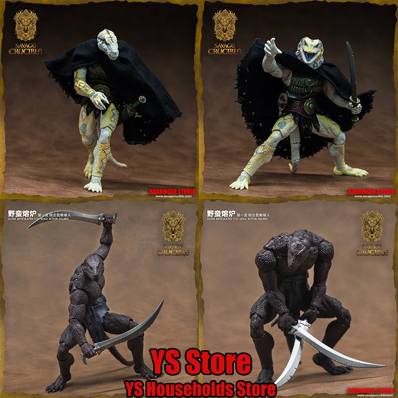 

Harbinger Studio Savage Crucible Original 1/12 Limited Shadow Slate Solder Deluxe Three Head Sculpts White Lizard 6" Figure