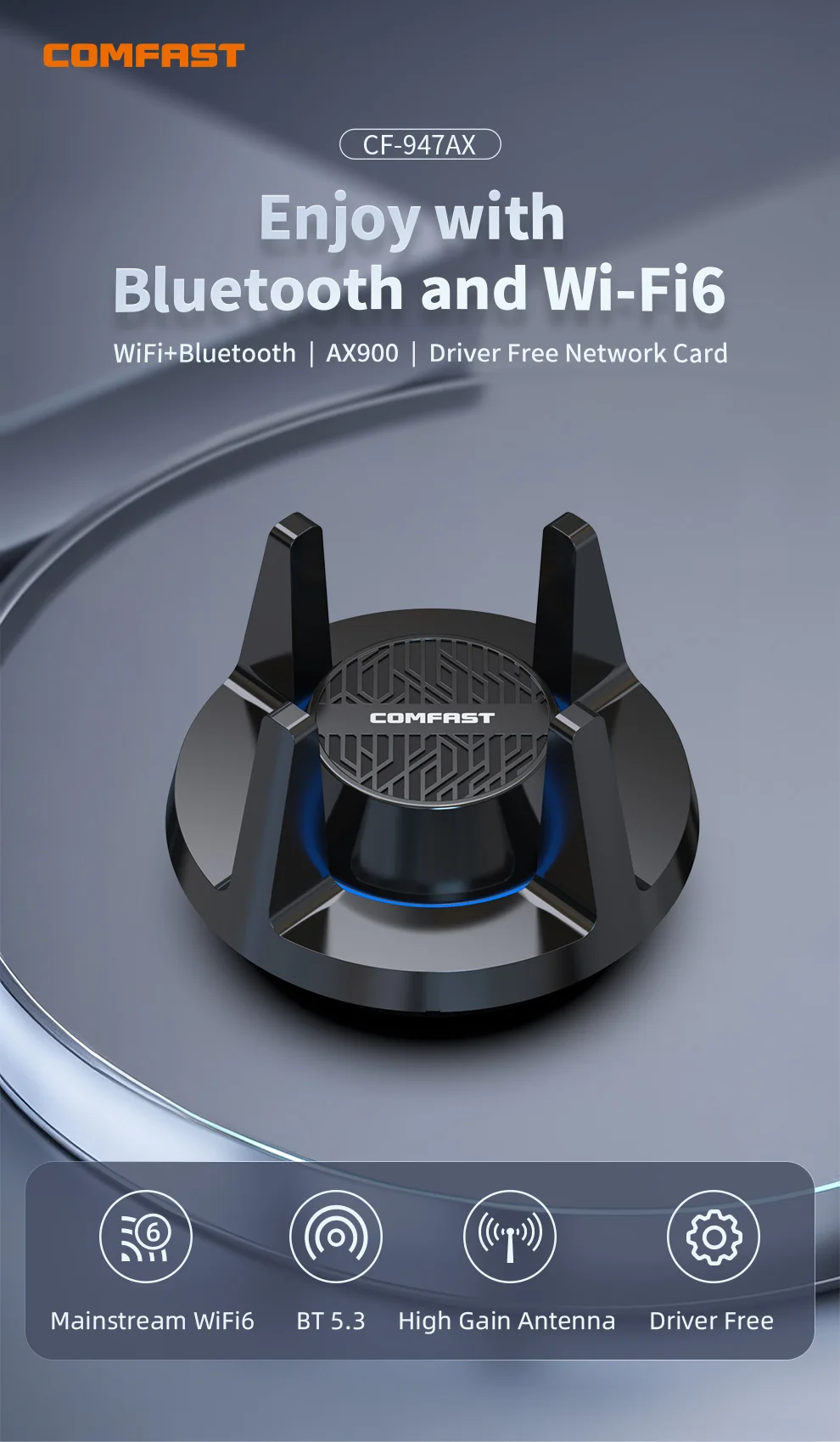 COMFAST AX900 アダプター Wifi6 Bluetooth 5.3 / AX600 USB アダプター 5G/2G パラ PC アンテナ Wifi ドングル Cle ネットワークカード Win10/11 用