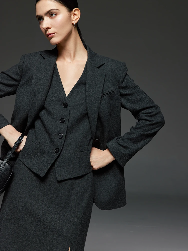 

Женский шерстяной костюм с одной пуговицей и отложным воротником, в традиционном стиле для Китайского Нового года