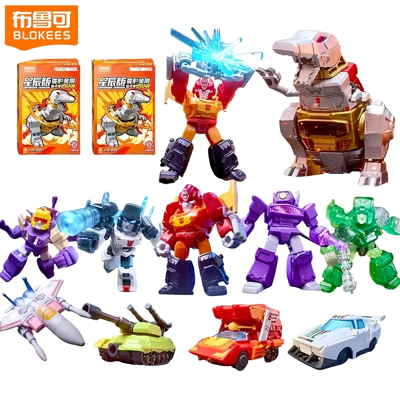 

In Stock Blokees Blind Box Transformers Defender Version 4 Hidden Steel Rope Dragon Devastator Robot Kid Assembly Models Toys