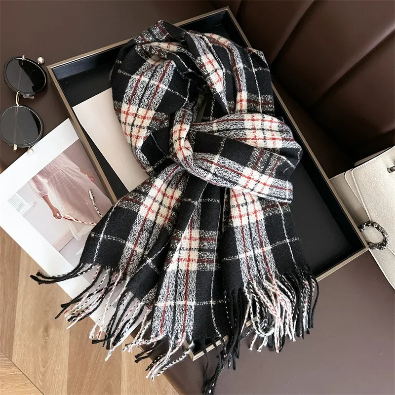 

Cashmere Imitation Hijabs Scarf Unisex Autumn Winter Warm Winter Protection Tassel Scarves Wrap Men Women Soft Shawl Neckerchief
