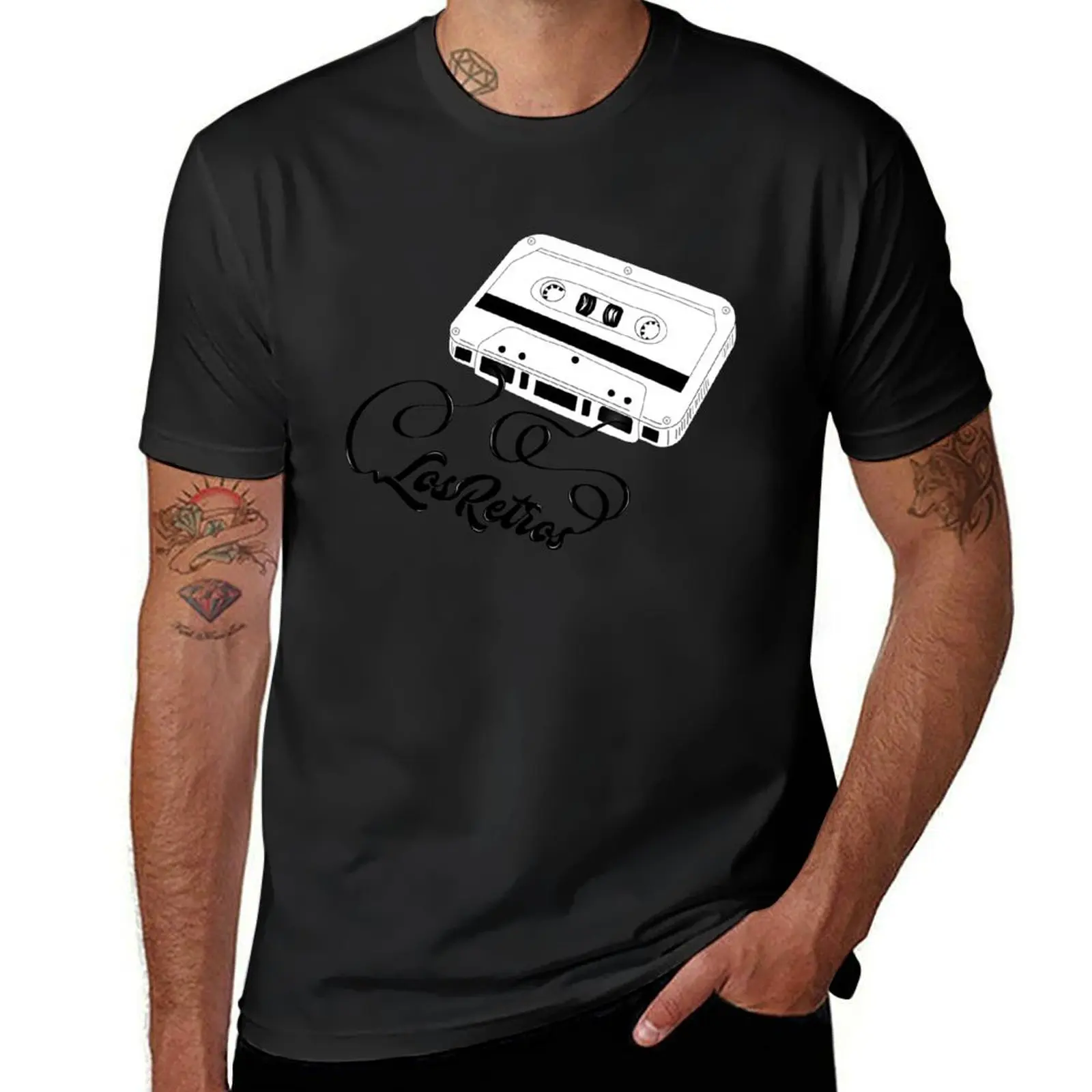 Los Retros Cassette T-Shirt vintage Aesthetic clothing summer clothes heavyweights t shirts for men