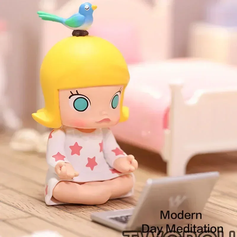 

POP MART Molly 'A Boring Day' Series Anime Figure - Cute Blind Box Desktop Ornament Mystery Collection Toy Doll