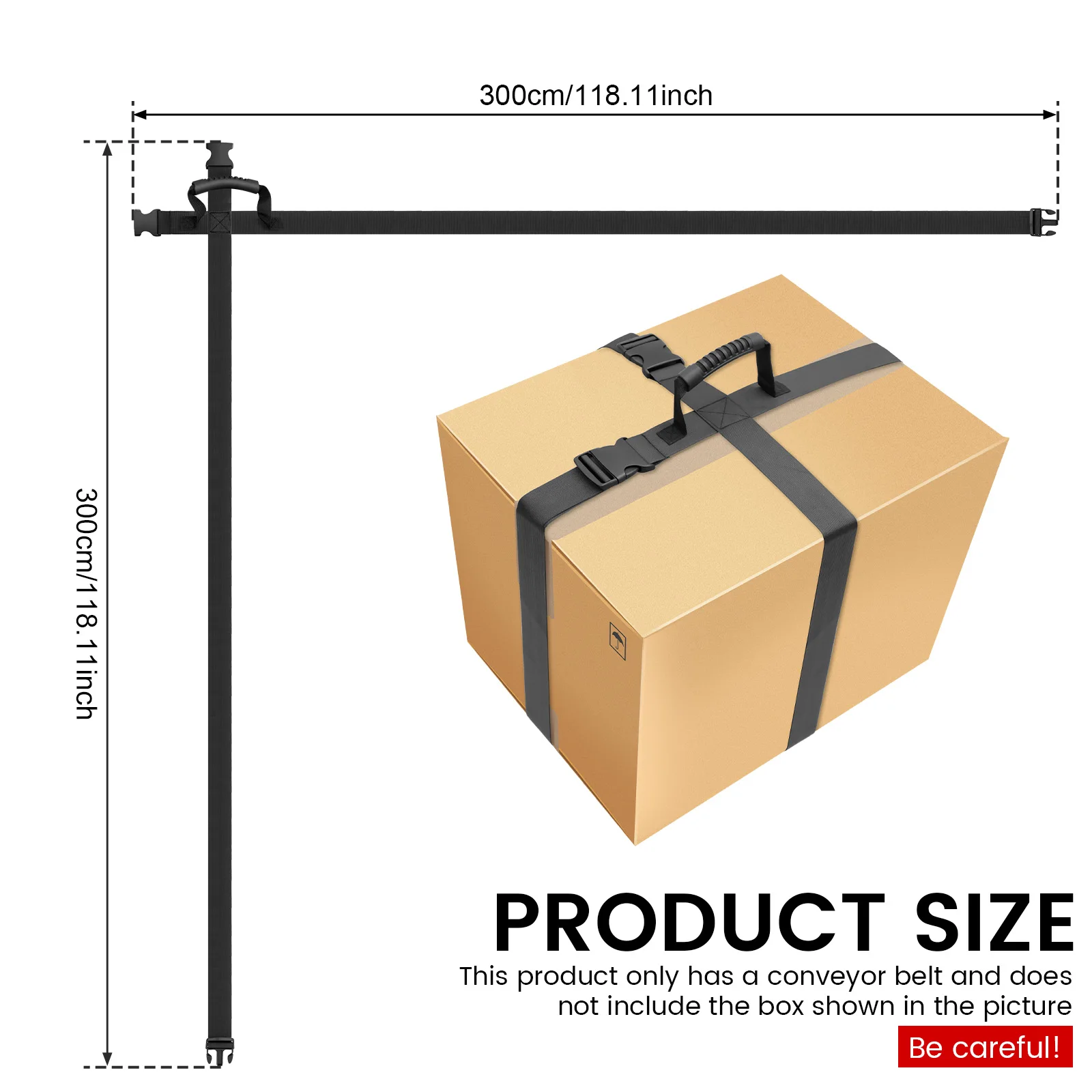 Box Carrying Strap with Handle 74.8/118.11 Inch Adjustable Cross Style Box Straps Handheld Carry Belts for Safely Moving and