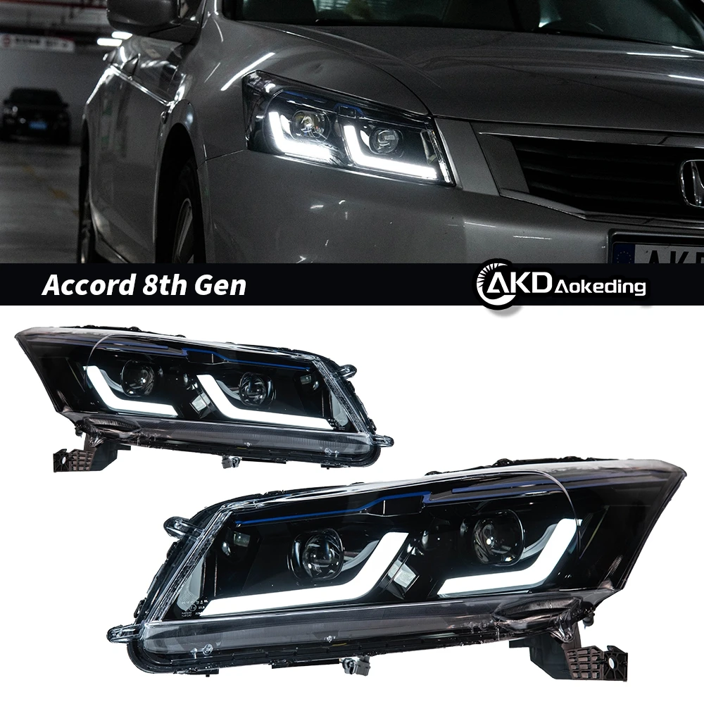 

2 шт. AKD автозапчасти для фар Honda Accord G8 2008-2013 светодиодные дневные огни двойной проектор автомобильные аксессуары модифицированные
