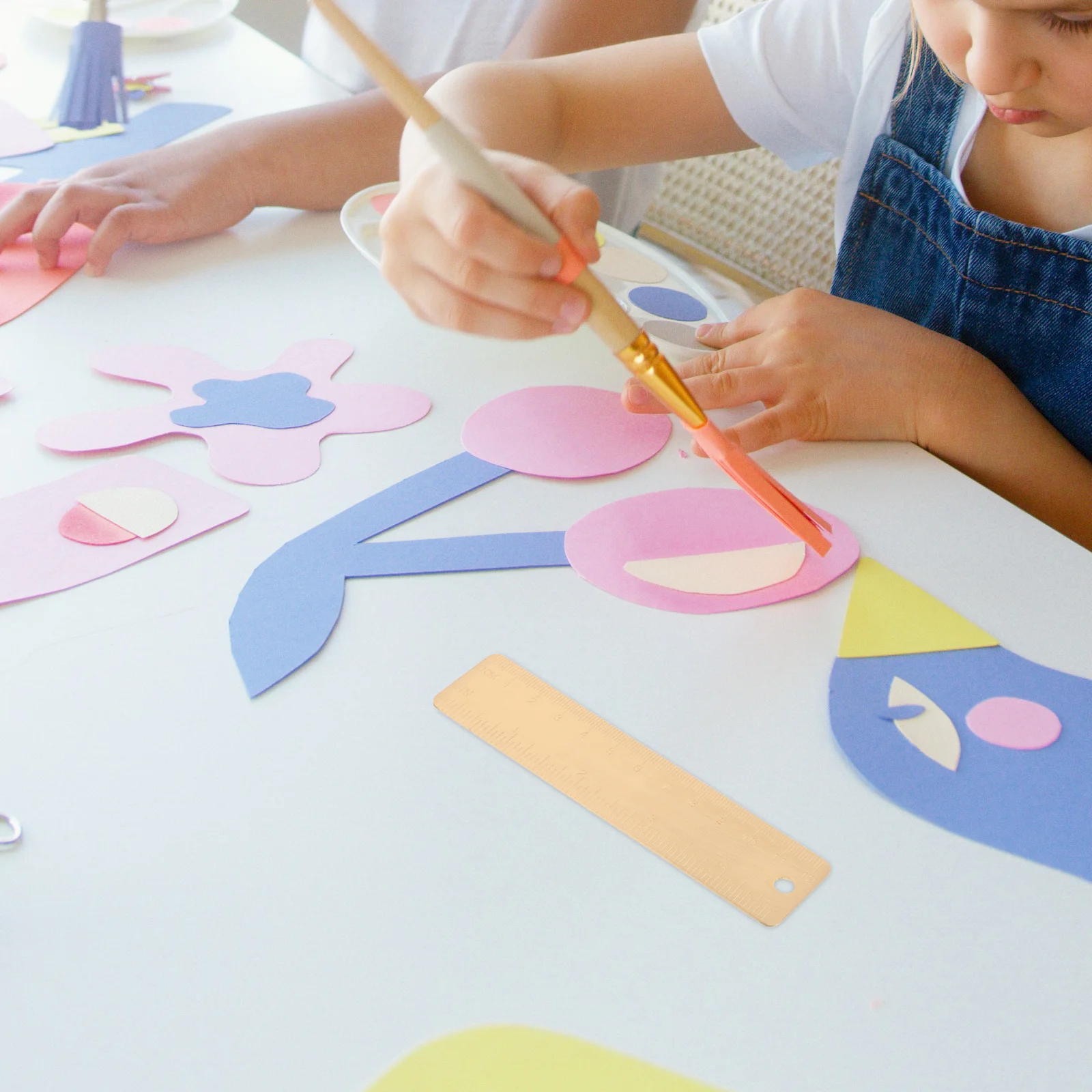 2Pcs 12cm Brass Ruler Portable Mini Drawing Measuring Tool Precise Scale Markings for Outdoor Sketching Modellers Scale Ruler