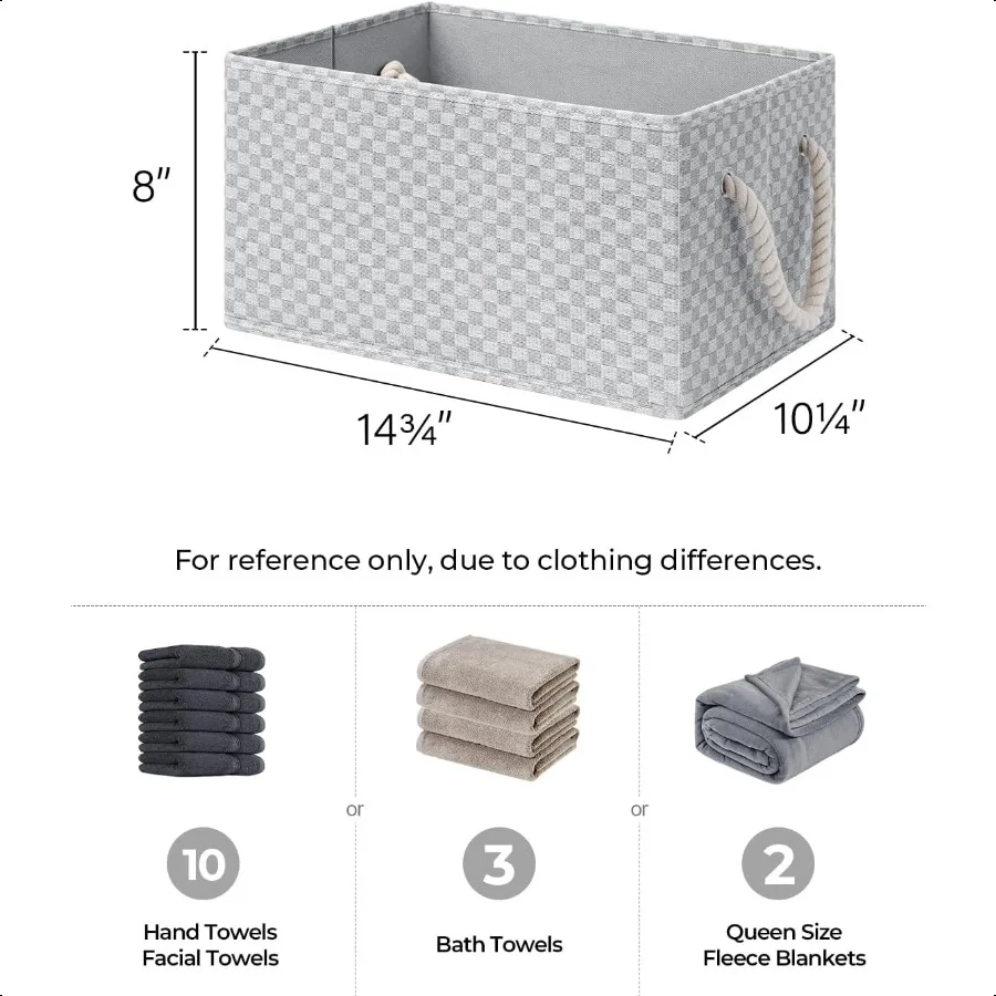 سلات تخزين من StorageWorks لأغطية خزانة قماش قابلة للطي مع مقابض صناديق تخزين من القماش منظم الملابس G #2