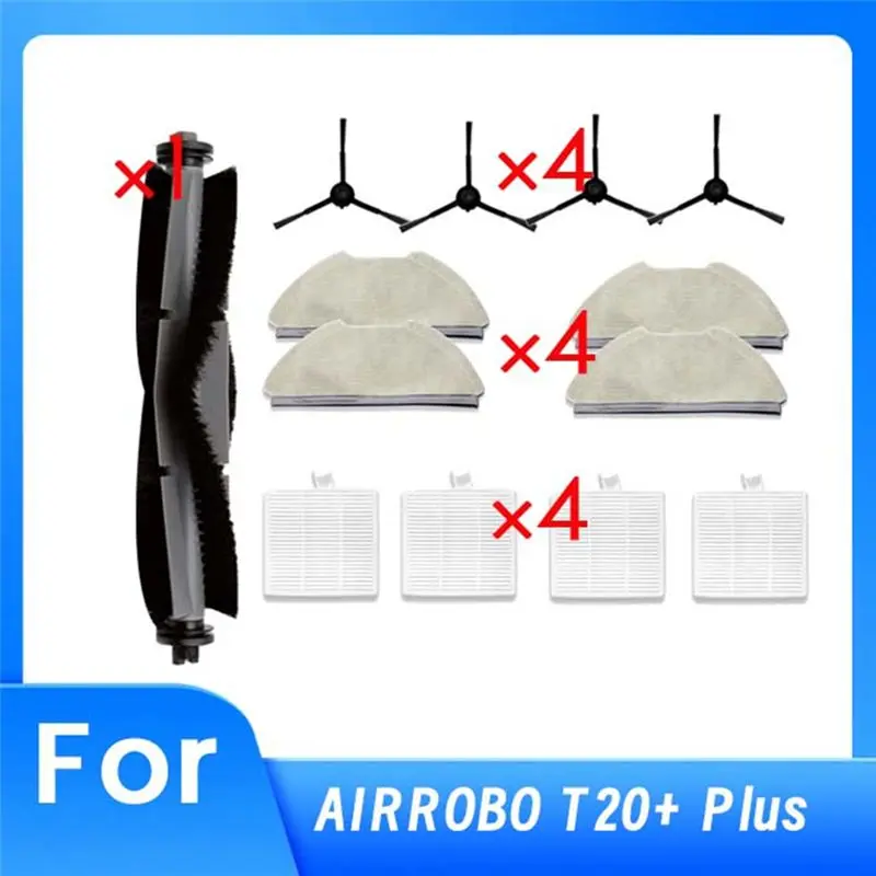 

COME For AIRROBO T20+ Vacuum Cleaner Accessories Main Side Brush Mop Filter Ultra Durable Cleaner Parts Accessories