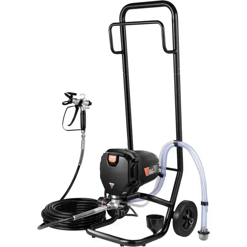 QAZ8-Stand Airless Paint Sprayer with Cart. 750W 3000PSI High Efficiency Electric Airless Sprayer. Fine and Even Painting Effect