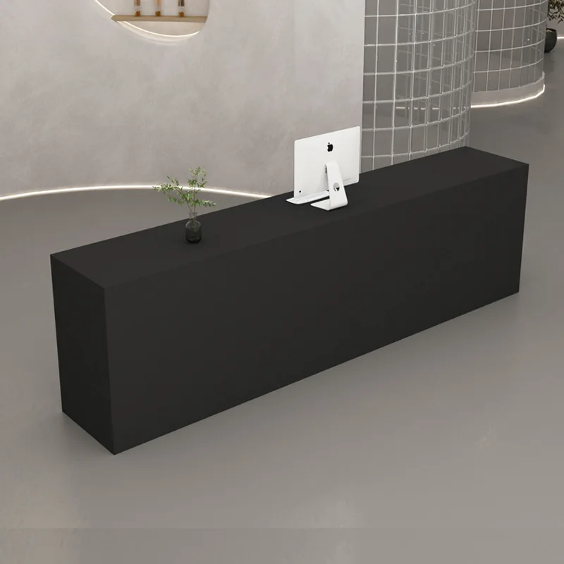 Creamy Art Style Reception Desks Retro Weaving Reception Desks Premium Reinforced Office Furniture Scrivania Di Accoglienza LJ40