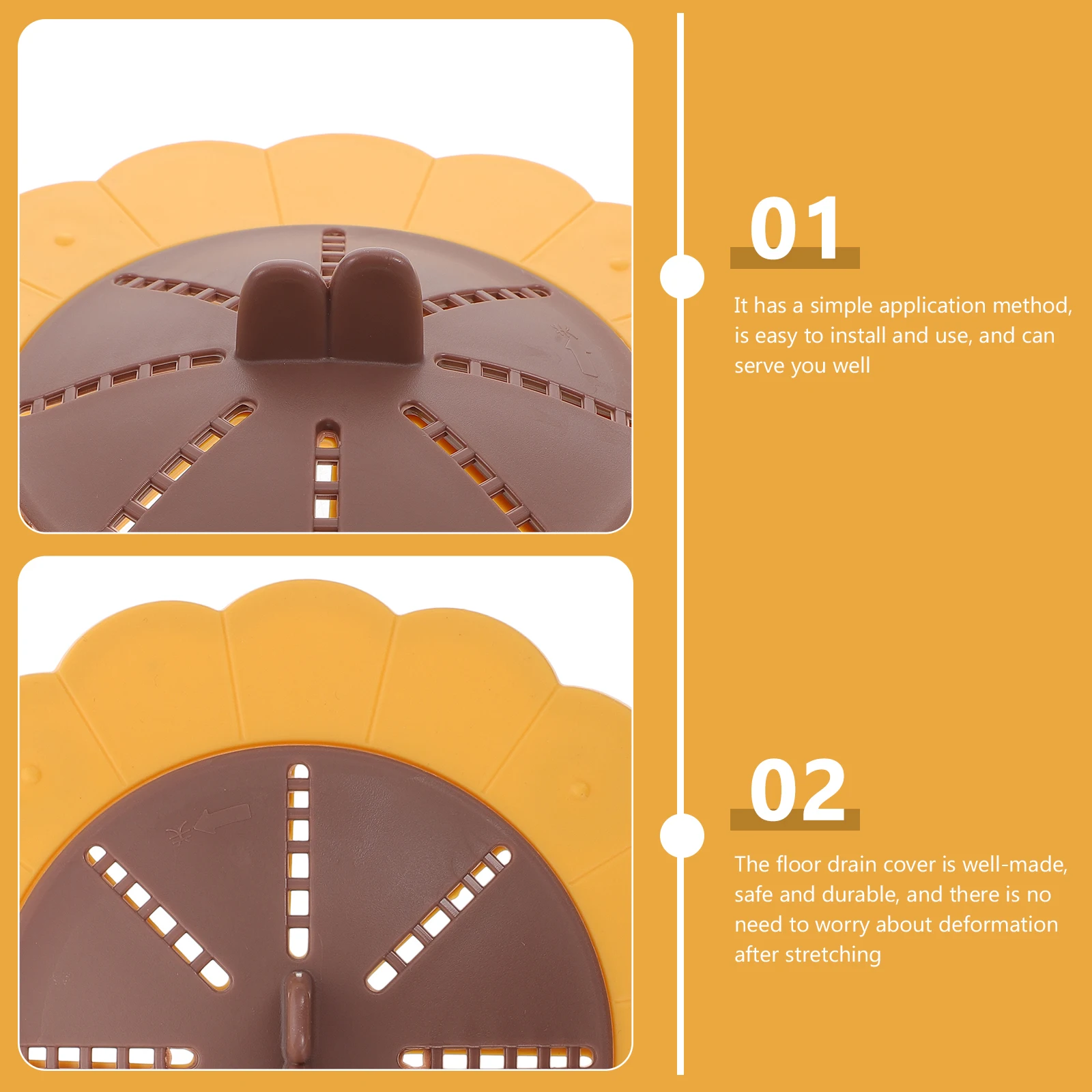 

2Pcs Odorproof Floor Drain Cover Anti Clogging Seal Core Water Pipe Drainage Bathroom Kitchen Sewer Safe Durable PP TPR