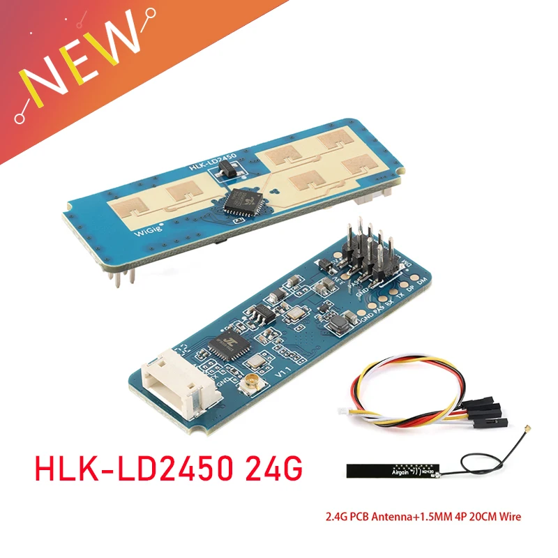 コネクテッドホーム用モーション追跡,HLK-LD2450または24g,ウェーブボディ,軌跡,レーダーセンサーモジュール,ld2450,センシング距離8m