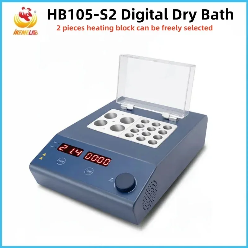 WEIAI Lab Dry Bath Incubator Temperature Control LED Digital Pcr Plasma Machine Dry Bath With 2pcs Heating Block HB105-S2