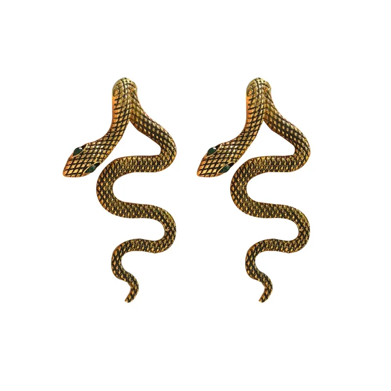 Fashion Jewelry European and American Design Popular Metal Snake Earrings For Women Party Gifts Exaggerative Ear Accessories