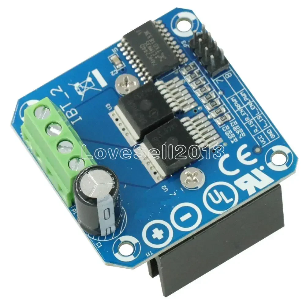 Double BTS7960B DC 43A Stepper Motor Driver H-Bridge PWM Driving Board Module For Arduino Smart Car 5.5V-27V Power