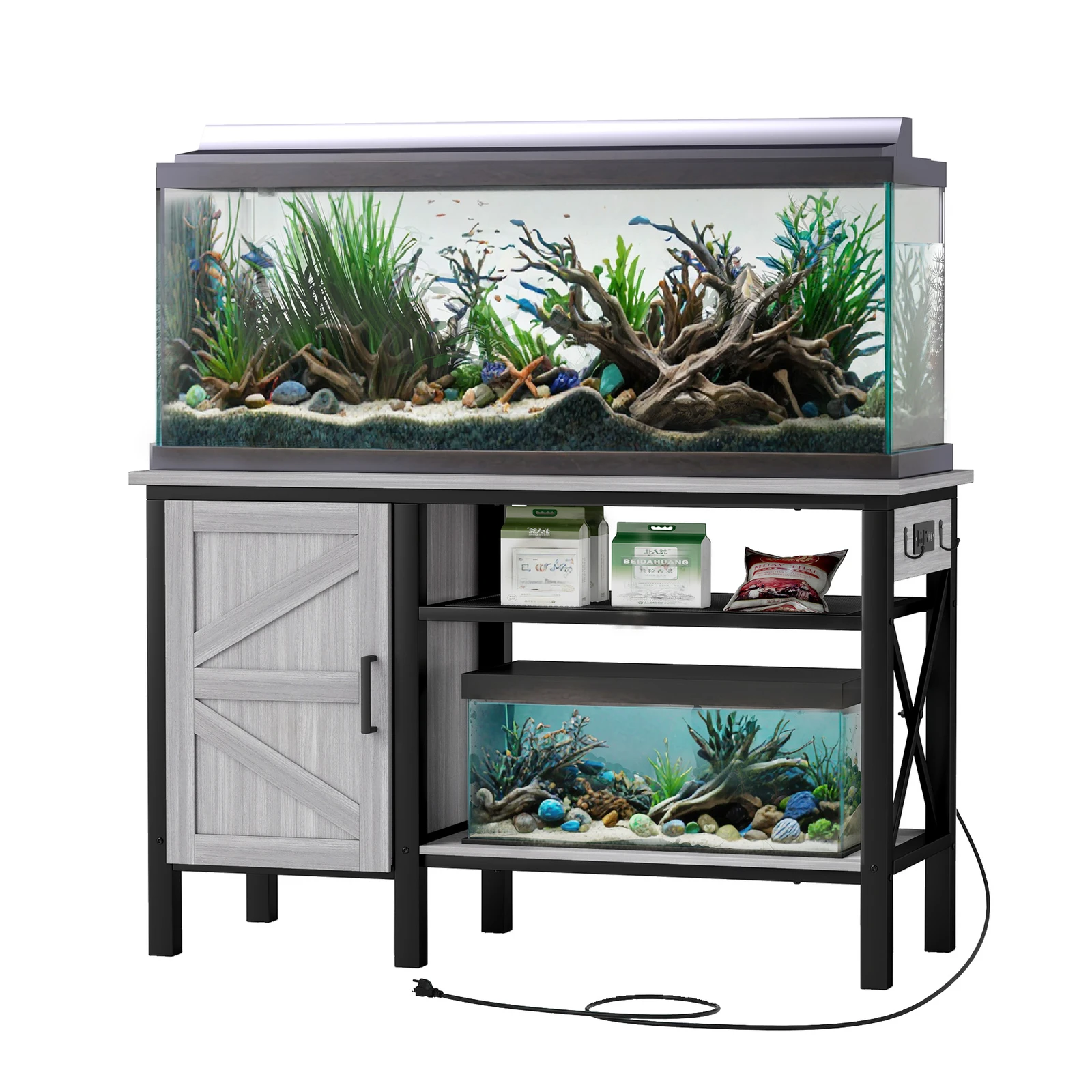 

75 Gallons Aquarium STAND ONLY Terrarium Fish Tank Storage Cabinet w/ Outlets