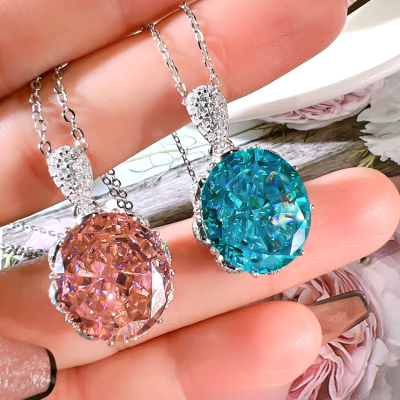 

Seiko Fashion Artificially Colored Treasure 925 Sterling Silver Pendant Set with High Carbon Diamonds, Unique Wedding Jewelry