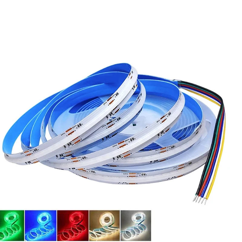 

5m Dimmable RGBCCT RGBW RGBWW RGB COB LED Strip Atmosphere Colorful Effect Linear Strip