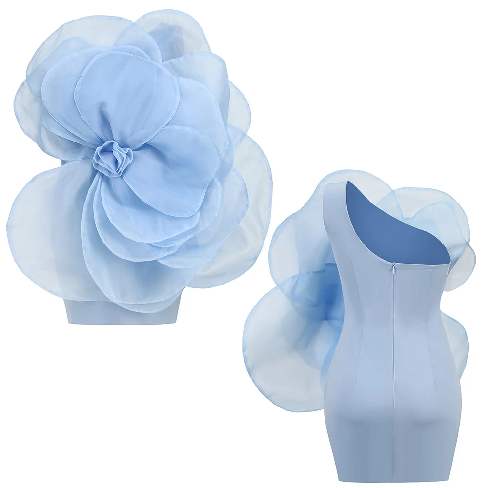 Abiti da sera eleganti e chic con spalla obliqua Lusso 2025 Estate Nuovo abito da compleanno aderente per le donne Y2k Abbigliamento Abito da ballo