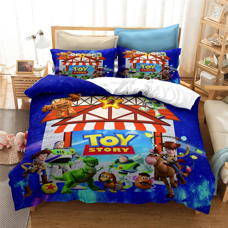 Imagem -02 - Disney dos Desenhos Animados Brinquedo História Buzz Lightyear Jogo de Cama Capa Edredão para Crianças Menino Quarto Decora Único Duplo Gêmeo Completa Rainha Tamanho