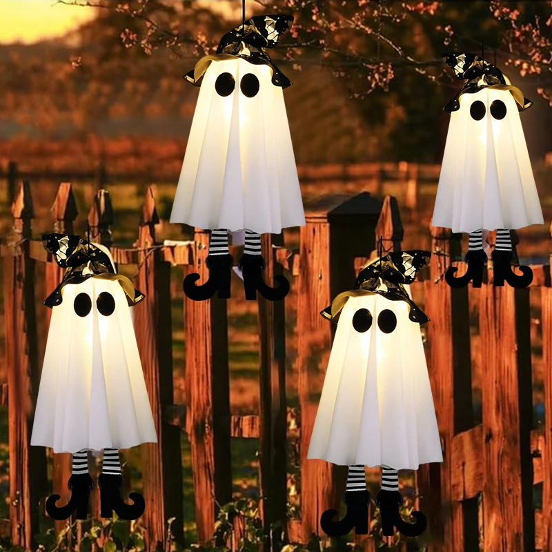 4/1Pcs Halloween LED Leuchten Hexe Geist für Halloween Party Hause Indoor Outdoor Hof Dekoration Scary Hängende ornamente Geschenke