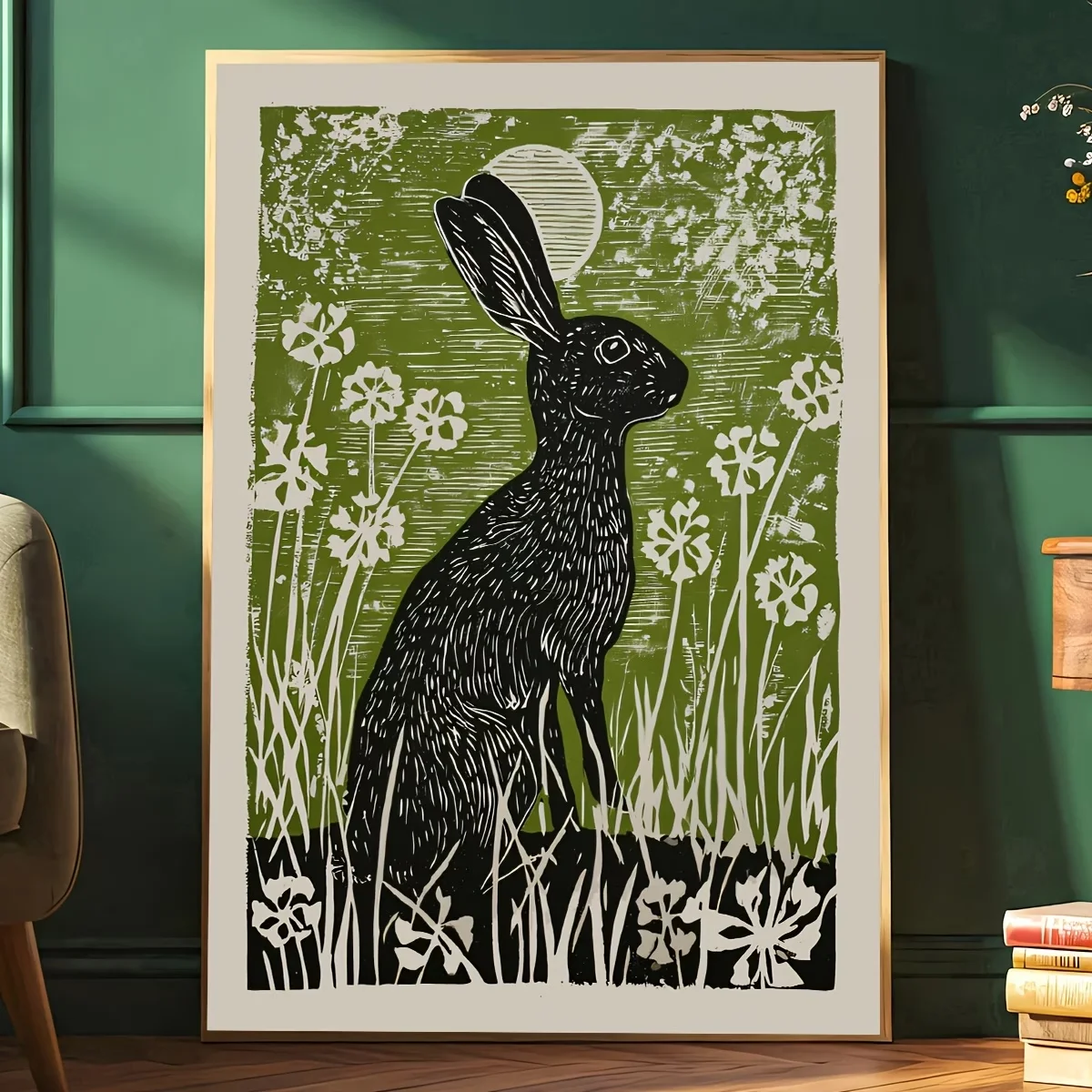 5DDIY Diamond Painting, Hare in the Moon Meadow