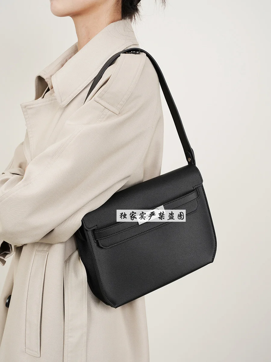 Genuine Leather Retro Women\'s High-Grade Versatile Underarm Commuter Messenger Bag Large Capacity Shoulder Messenger for Women