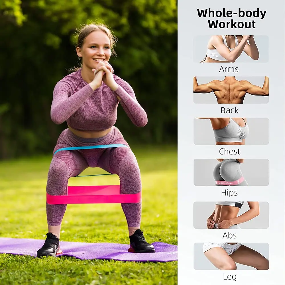 Rubber Resistance Bands Portable Fitness Workout Equipment Yoga Stretch  Loop Gym Elastic Gum Strength Pilates Crossfit Women  S