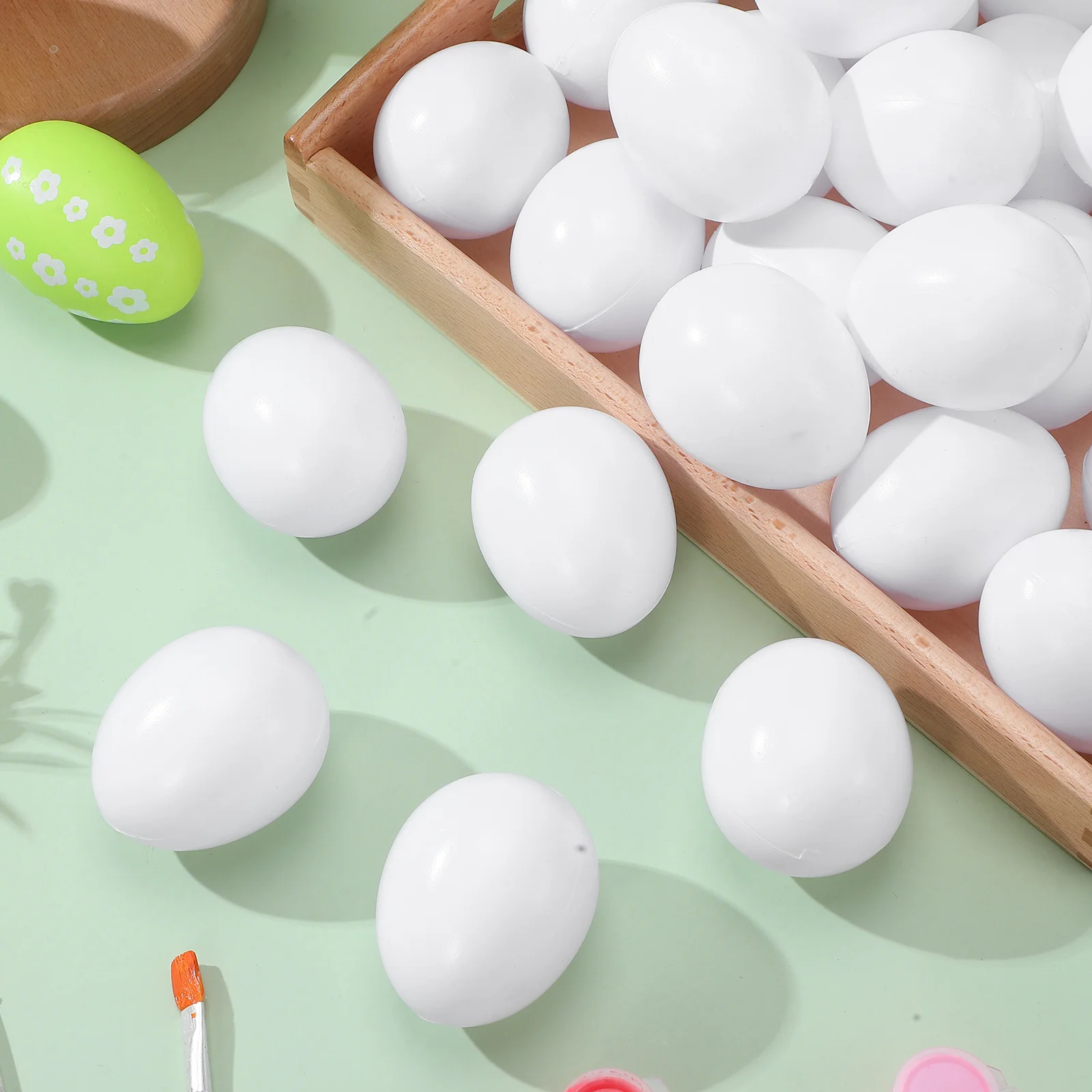 Oeufs en plastique colorés, 30 pièces, projet d'art, activité d'apprentissage pour enfants, artisanat pour décoration de Festival, accessoires de photographie