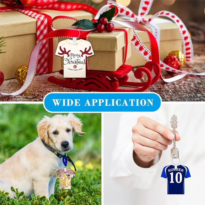 A32Z-120PCS Sublimatie Sleutelhanger Blanks Dubbelzijdig Warmteoverdracht Blanks MDF Sleutelhangers Voetbal Sublimatie Sleutelhanger Blanks