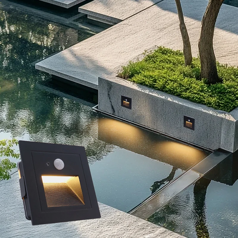 

Embedded Sensor IP65 Waterproof Wall Light Aluminum Corridor Stair Foot Light
